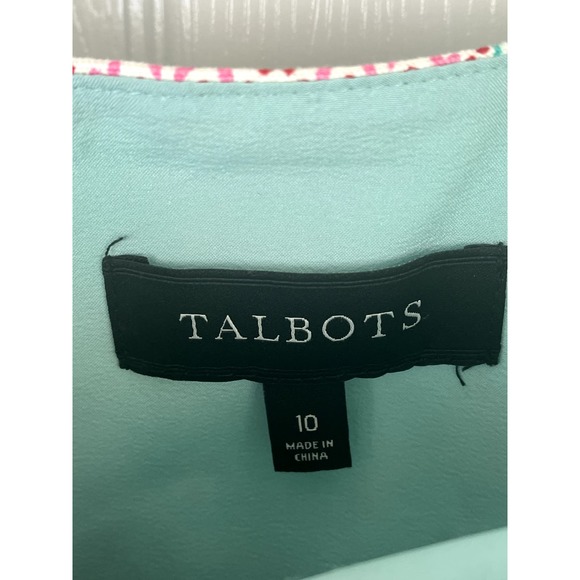 Talbots paisley print skirt in seafoam green and pink, size 10 - Picture 3 of 9